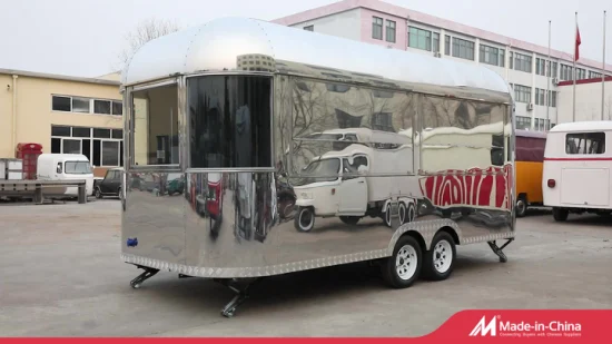 Camion de nourriture en acier inoxydable Airstream mobile de caravane de caravane de camping de café en plein air à vendre